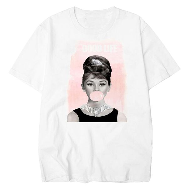 

lettbao good life t-shirt women audrey vintage streetwear funny t shirts fashion harajuku tee shirt homme casual tshirt top