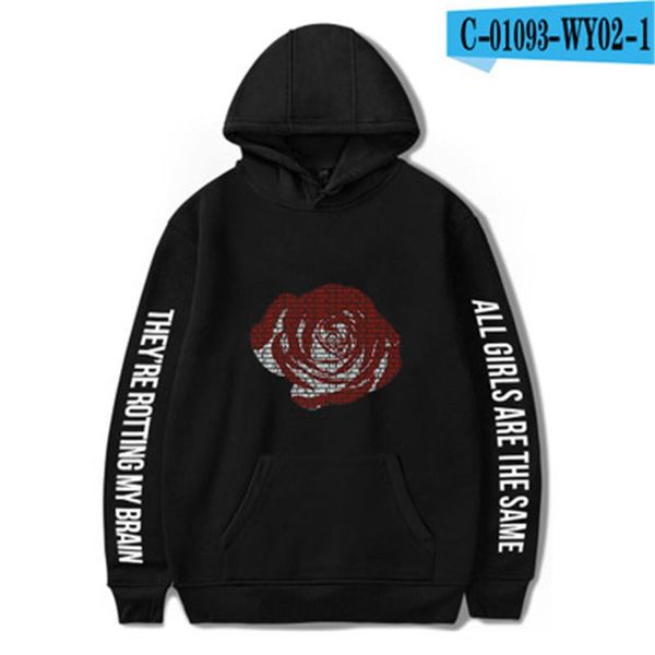 

men women hoodie cross-border spot for new american singer printing fashion for mens and womens loose hooded sweater, Black