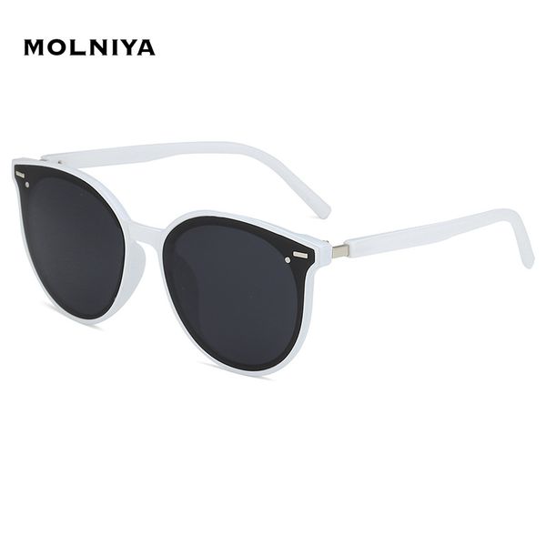 

fashion cat eye sunglasses women oversized frame sun glasses pchromic lens eyewear uv400, White;black