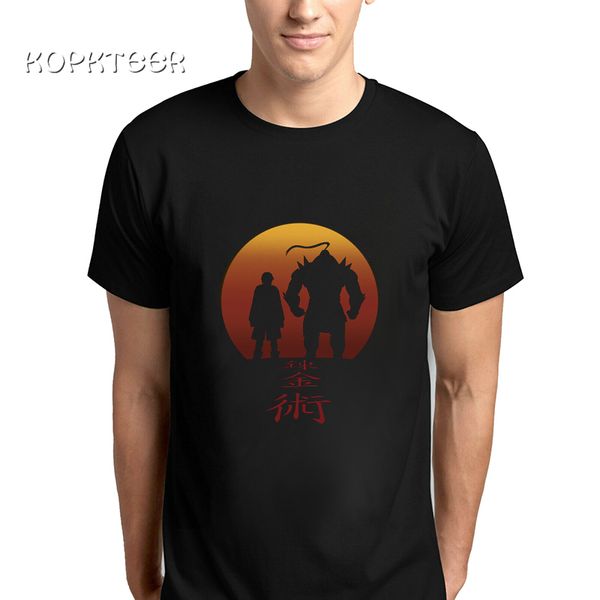 

streetwear men tshirt alchemist brothers japanese anime printed fullmetal alchemist edward elric male t shirts casual clothes