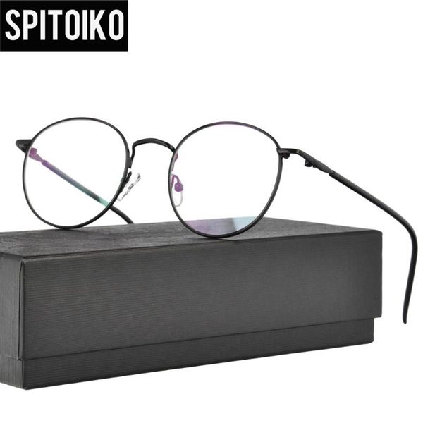 

spitoiko round metal optical frame for myopia spectacles prescription eyewear eyeglasses 3007, Black