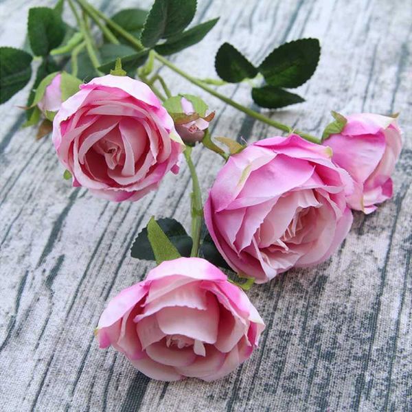 

melsnajsd 6 flower head high simulation silk artificial rose wedding decoration home party diy accessories