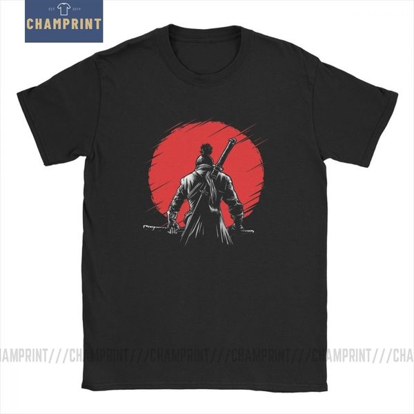 

однорукий wolf red sun sekiro shadows die twice t-shirt men чистого хлопка футболки самурай игра японская с коротким рукавом майка