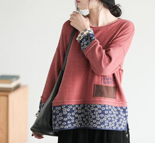 

women sweater o neck knit 2020 spring autumn new flower loose long-sleeved pullover vintage fashion women thin sweater, White;black