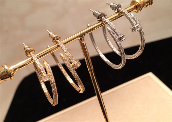 

personality and fashion temperament earrings ring zircon earrings 925 silver needle earrings