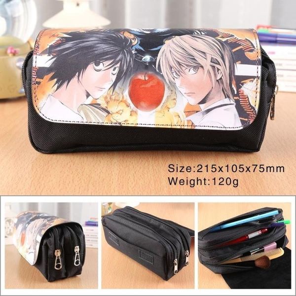 

anime death note l canvas pencil case student penbag women makeup bag cosmetic bag cosplay portable zipper stationery bags