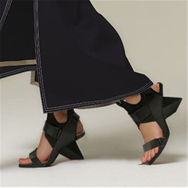 

sandals dilalula sport casual women tide spring summer genuine leather strange high heels party shoes woman euro style pumps, Black