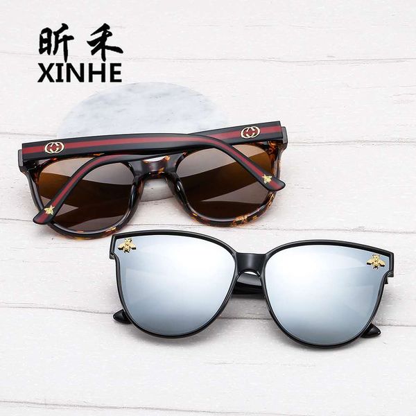 

luxury tricolor polarized sunglasses little bee new fashion lady sunglasses big brand uv protection glasses 432, White;black