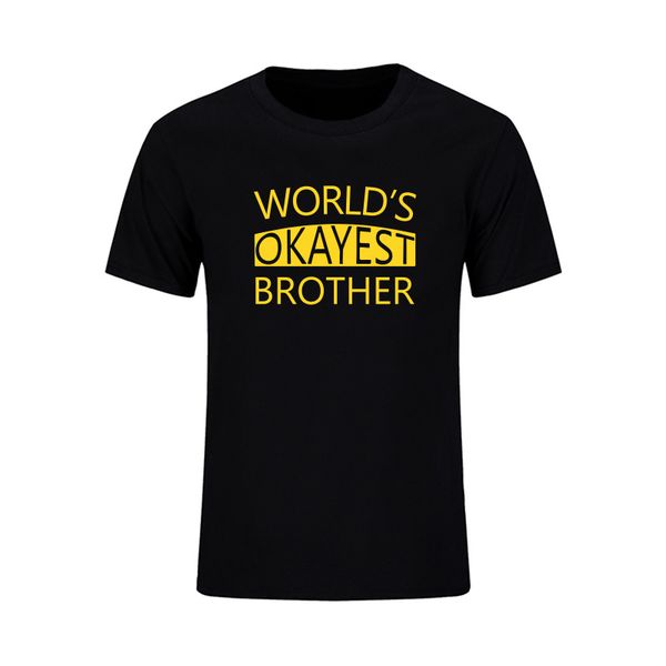

worlds okayest brother letters print men t shirt summer casual short sleeve shirt for man funny hipster tee clothing