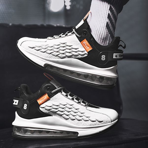 

2020 autumn men's fashion sneakers damping air cushion running shoes comfortable lightweight casual shoes large size39-47, Black