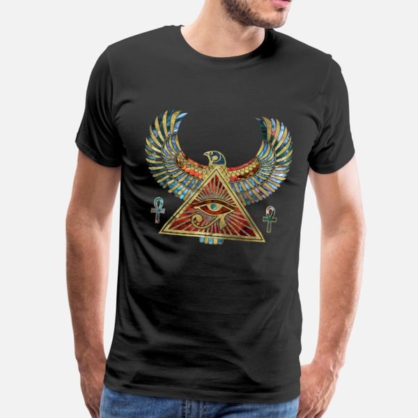 

eye of horus wadjet gemstone and gold t shirt men knitted 100% cotton euro size s-3xl letter fitness new fashion spring autumn family shirt