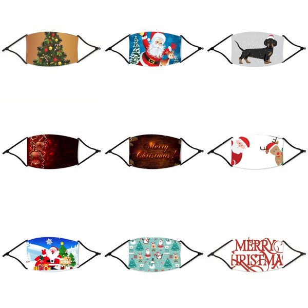 

2020 designer christmas mask 5pcs bag anti dust face mouth er pm2.5 christmas mask dustproof washable reusable ice silk cotton christmas #47, Black