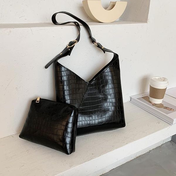 

[BXX] Stone Pattern PU Leather Shoulder Bags For Women 2020 Lady Crossbody Bag Female Solid Color Handbags Bucket Bag HN810