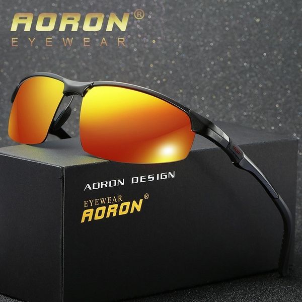 

aoron polarized sunglasses hd lens metal frame sport sun glasses brand designer for men women driving fishing outdoor a8177, White;black