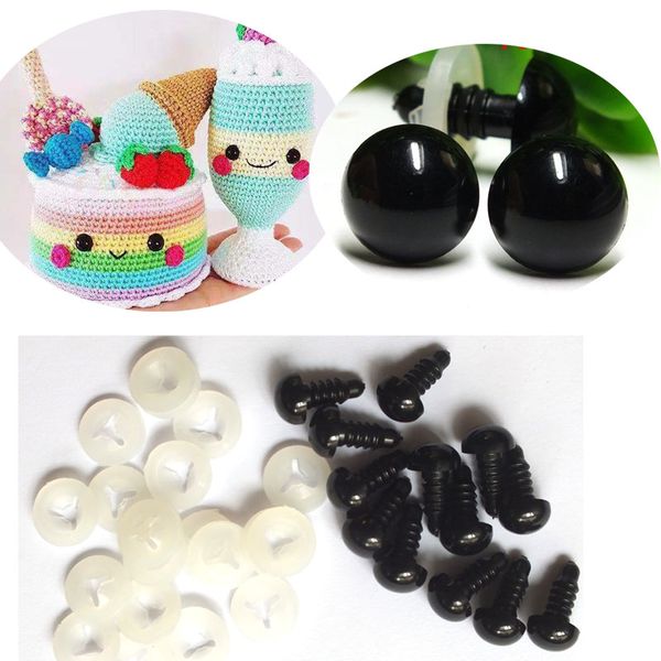 

toy eyes 30pcs black eyes/ safety eyes with white washers fit for teddy bear-5-18mm