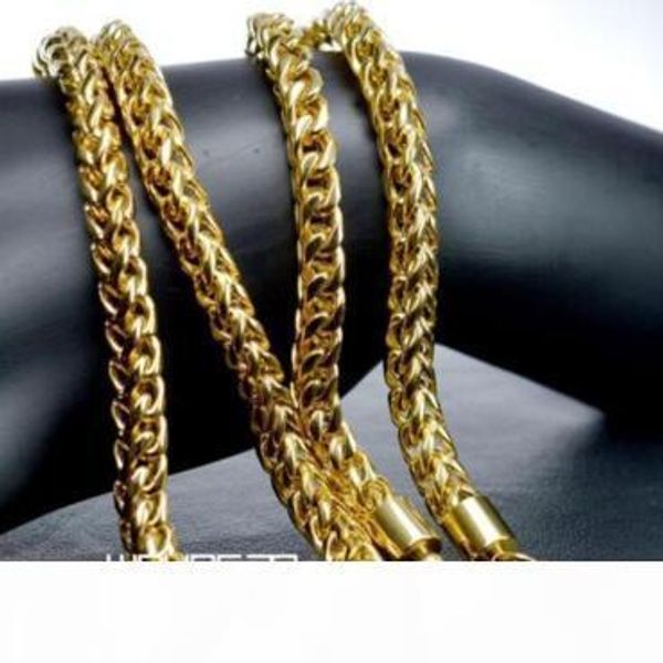 

n304-14k gold tone stainless steel jewelry chain necklace 60cm length; 6mm band widt, Silver
