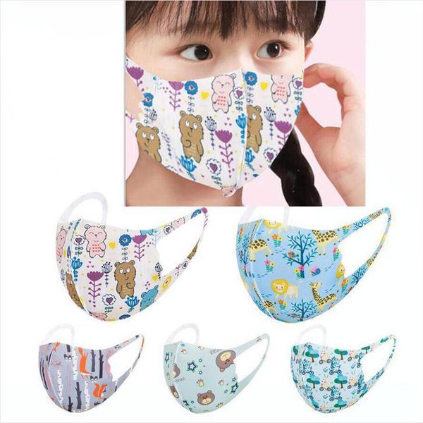 

kids cartoon printed face mask protective breathable resuable mouth cover children spring summer outdoor washable mask dda255