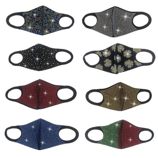 

sequins masks fashion bling bling face masks dustproof diamond protective mask washable reusable rhinestones face mask dha795