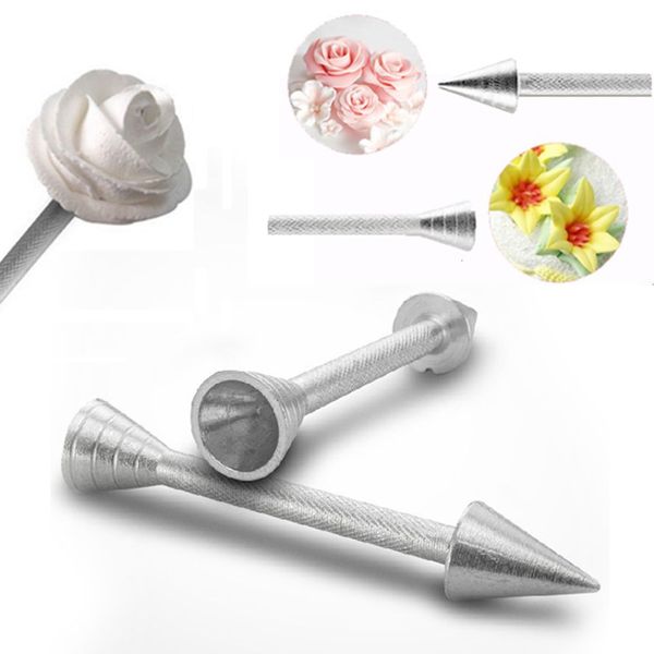 

roses flower holder decoration pastry sticks baking cone cream tools piping cake aluminium alloy 1pc rod