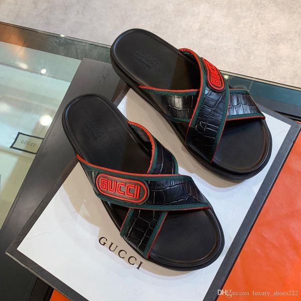 

2020 latest leather casual slippers men's casual shoes fashion trend comfortable shoe size 38-45 type 39745400627ab