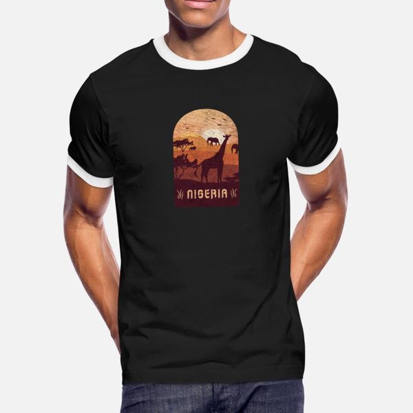 

жираф нигерия vintage design идея подарка футболки рубашки мужчины персонализированные 100% хлопок s-3xl одежда подарков моды весна осень фо