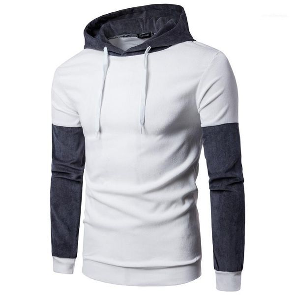 

sleeve pullover male fashion mens panelled contract color hoodies designer homme hat collar wrinkle long, Black