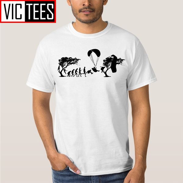 

men's 100% cotton big size t-shirt paragliding evolution tees paraglider funny crew neckd clothing classic men t shirts
