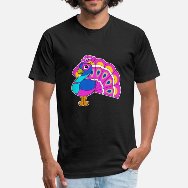 

comic peacock colorful elegant nice gift idea t shirt men loose short sleeve s-3xl basic solid loose humor summer formal shirt