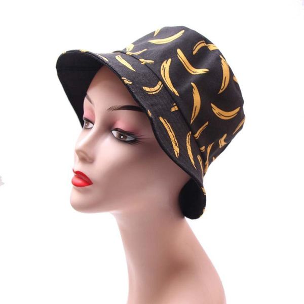 

2020 cap fashion banana print outdoor sun travel casual pot bucket hat personality fashion leisure elegant generous, Blue;gray