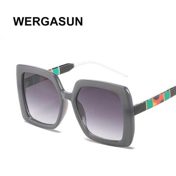 

wergasun 2020 new square sunglasses women/men fashion style sun glasses ladies oversized big frame eyewear gafas de sol uv400, White;black