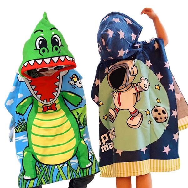 

cute kids cartoon bathrobes cloak boys girls bath towels hooded poncho towel swim pool beach towel lovely kids home bath shower robe 2020