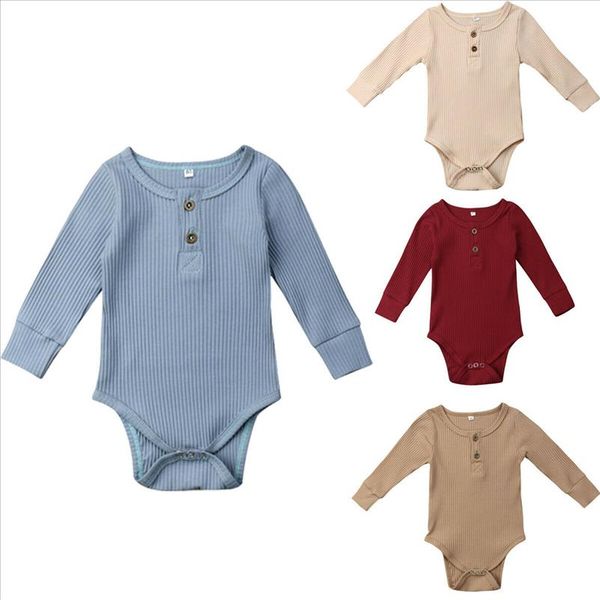 

new fashion newborn baby girls boy long sleeves outfit romper spring long sleeves solid jumpsuit clothes playsuit, Blue