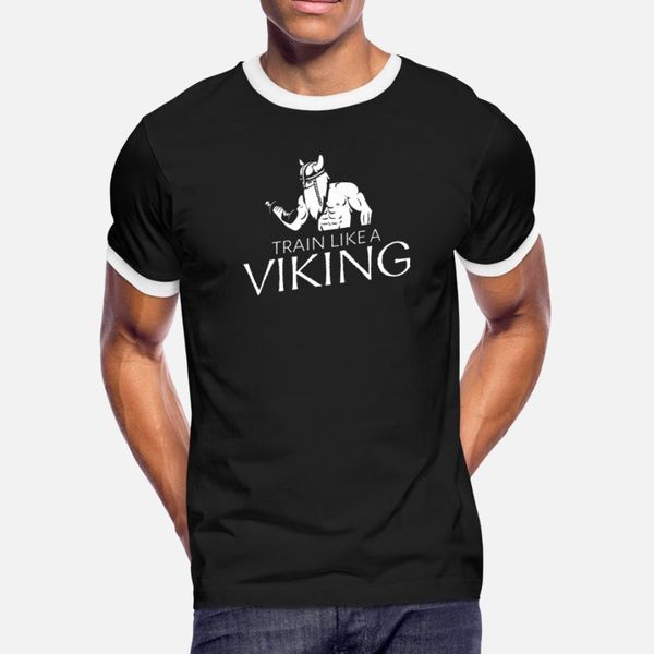 

train like a viking valhalla bodybuilding t shirt men character short sleeve s-xxxl clothing loose casual summer trend shirt