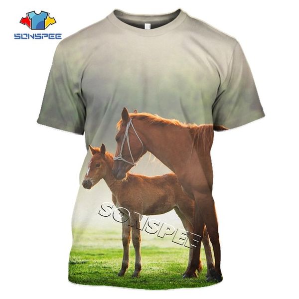 

summer animal horse homme pullover clothing 3d print shirts harajuku oversized graphic men clothing