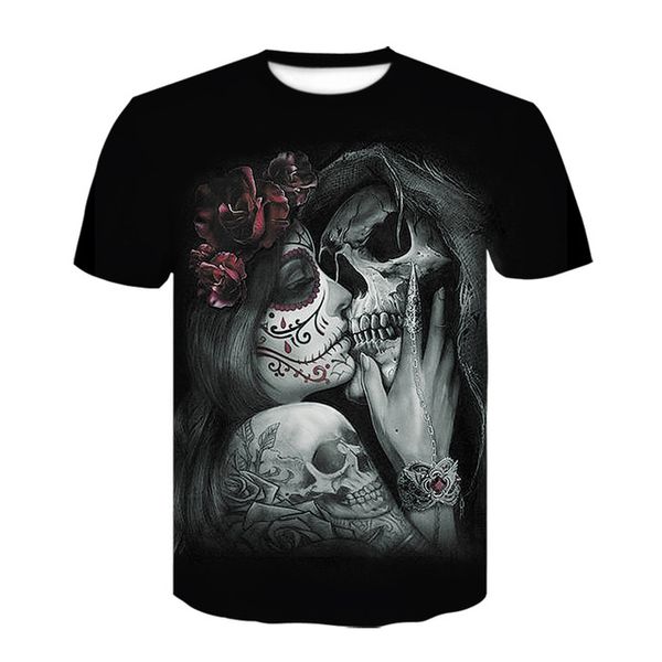 

skull hipster anime homme black 3d print shirts plus size hentai oversized men clothing
