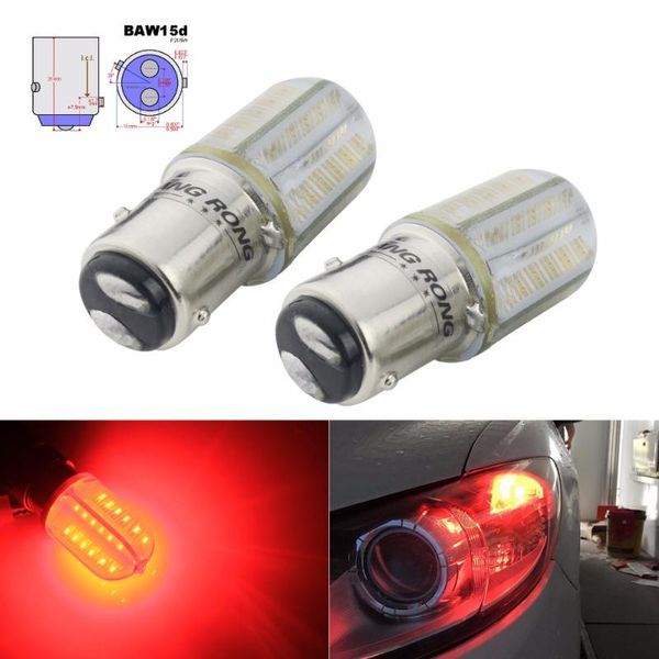 

angrong 2x 567 pr21/5w baw15d red cob led bulbs rear tail brake slight lamp 12v for (ca320