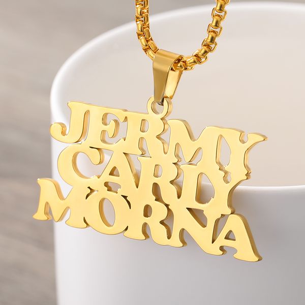 

layer necklaces & pendant letters custom name charm for men women hip hop jewelry personal birthday gift y200730, Silver