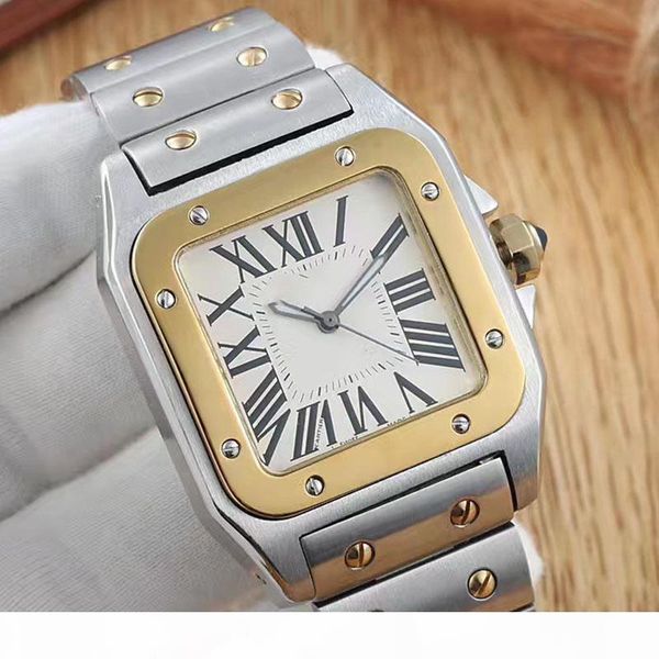

fashion lovers new luxury mens womens 100 xl lady designer stainless steel big dial dress quartz-battery movement wristwatches watches, Slivery;brown