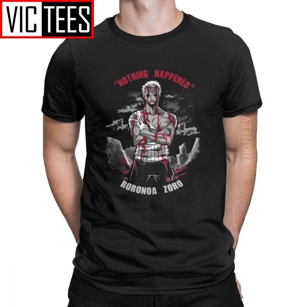 

roronoa zoro t shirt 2020 men's tshirt nothing happened cotton anime one piece comics harajuku graphic