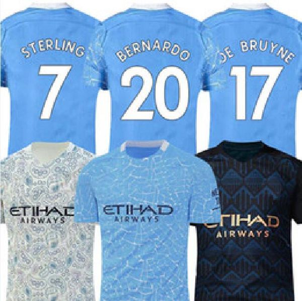 

20 21 soccer jersey city 2020 2021 g. jesus mahrez de bruyne kun aguero football shirt mendy man manchester soccer shirts, Black;yellow