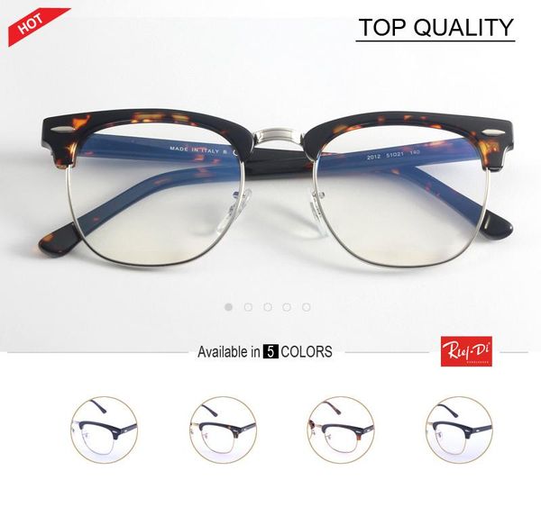 

2019 Designer Brand Club eyeglass Master Men prescription frame Women Semi Rimless Retro eyewear Oculo De Sol Feminino retro clear lens 5154