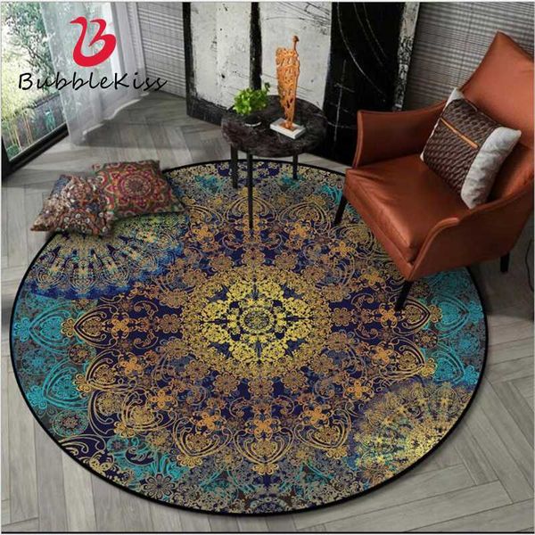 

carpets for living room vintage flower pattern non-slip round carpet area rug 100% polyester mechanical wash
