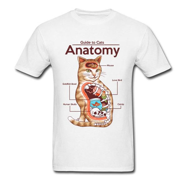 

anatomy cat biology structure white tshirt men skull birds mouse summer fall brand new & tees crew neck cotton tee shirts