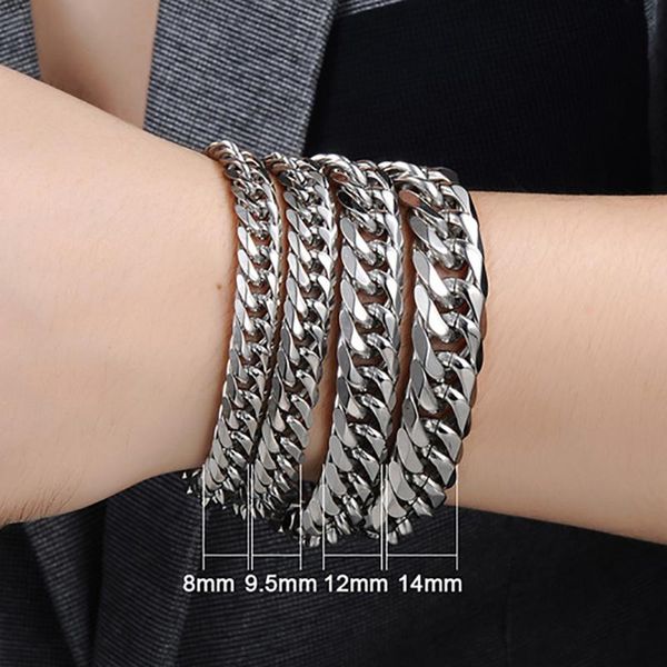 

2020 new womens mens bracelet stainless steel silver color bracelet chain for men fashion jewelry, Golden;silver