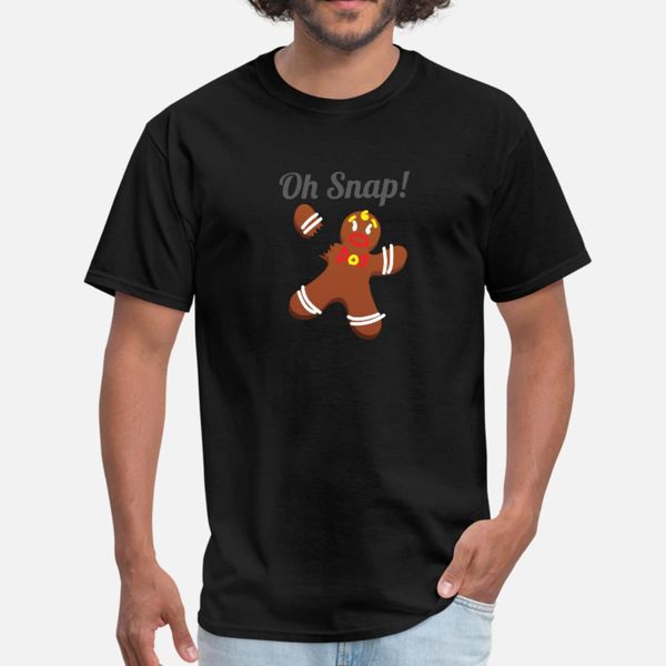 

funny gingerbread man oh snap christmas gift t shirt men customize cotton size s-3xl letter famous casual summer vintage shirt
