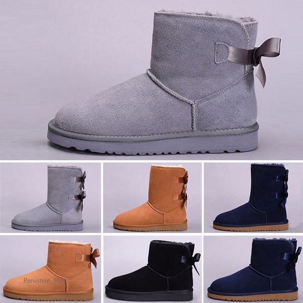 

r running kids boots australian snow winter boots bailey bow children girl boy triple black pink khaki ankle booties 26-35