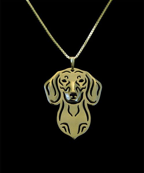 

hollow pet pendant dachshund choker necklace christmas gift fashion jewelry, Silver
