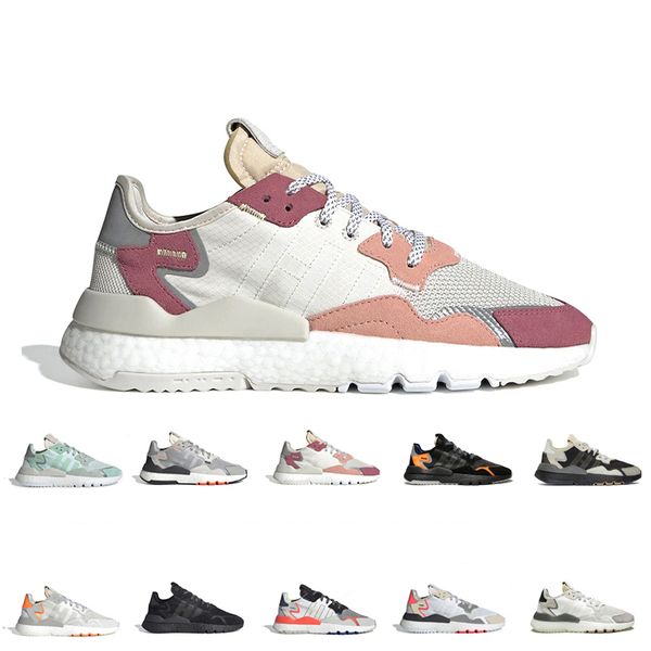 

nite jogger 3m reflective running shoes for men and women triple black white breathable outdoor sports shoes size 36-45