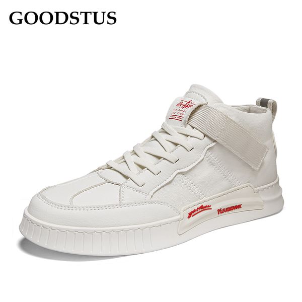 

goodstus men pu casual shoes breathable middle comfortable new fashion anti-slip male outdoor running shoes, Black