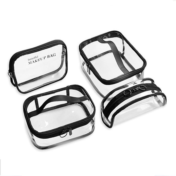 

travel pvc cosmetic bags waterproof transparent makeup bag with zipper portable travel storage pouch make up tote handbags case